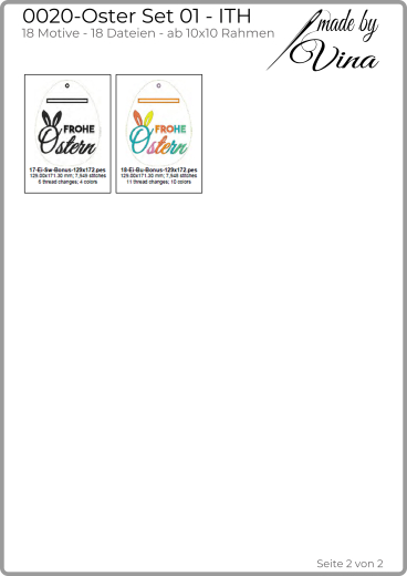 Oster Set 01 – ITH Stickdateien für Bestecktaschen & Tischdeko
