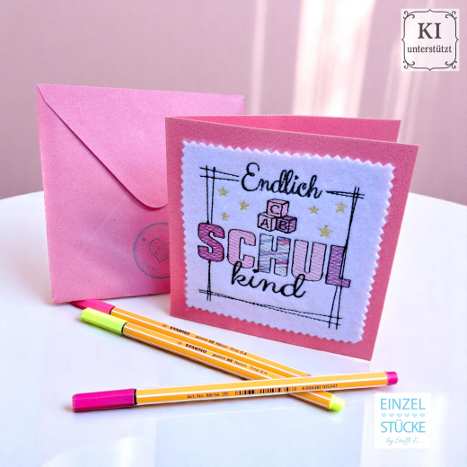 Schule Set 01 inkl. ITH Stickdateien | Schulkind, Einschulung & Abschied | ab 10x10 cm