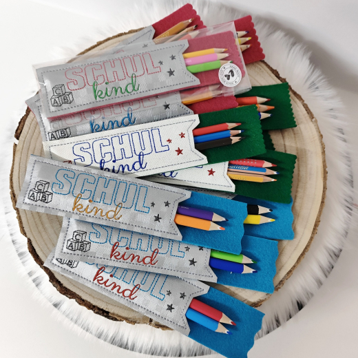 Schule Set 02 inkl. ITH Stickdateien | Schulkind, Erste Klasse & Kita Abschied | ab 10x10 cm