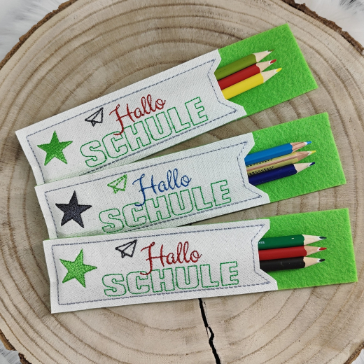 Schule Set 02 inkl. ITH Stickdateien | Schulkind, Erste Klasse & Kita Abschied | ab 10x10 cm