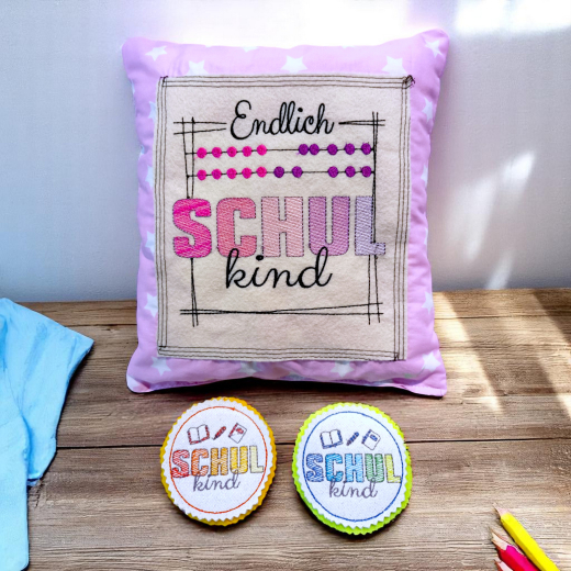 Schule Set 02 inkl. ITH Stickdateien | Schulkind, Erste Klasse & Kita Abschied | ab 10x10 cm