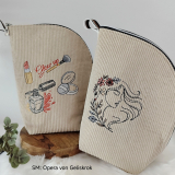 Beauty Set inkl. ITH Taschen | Kosmetik & Make-up Stickdateien | ab 10x10 cm