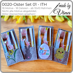 Oster Set 01 – ITH Stickdateien für Bestecktaschen & Tischdeko